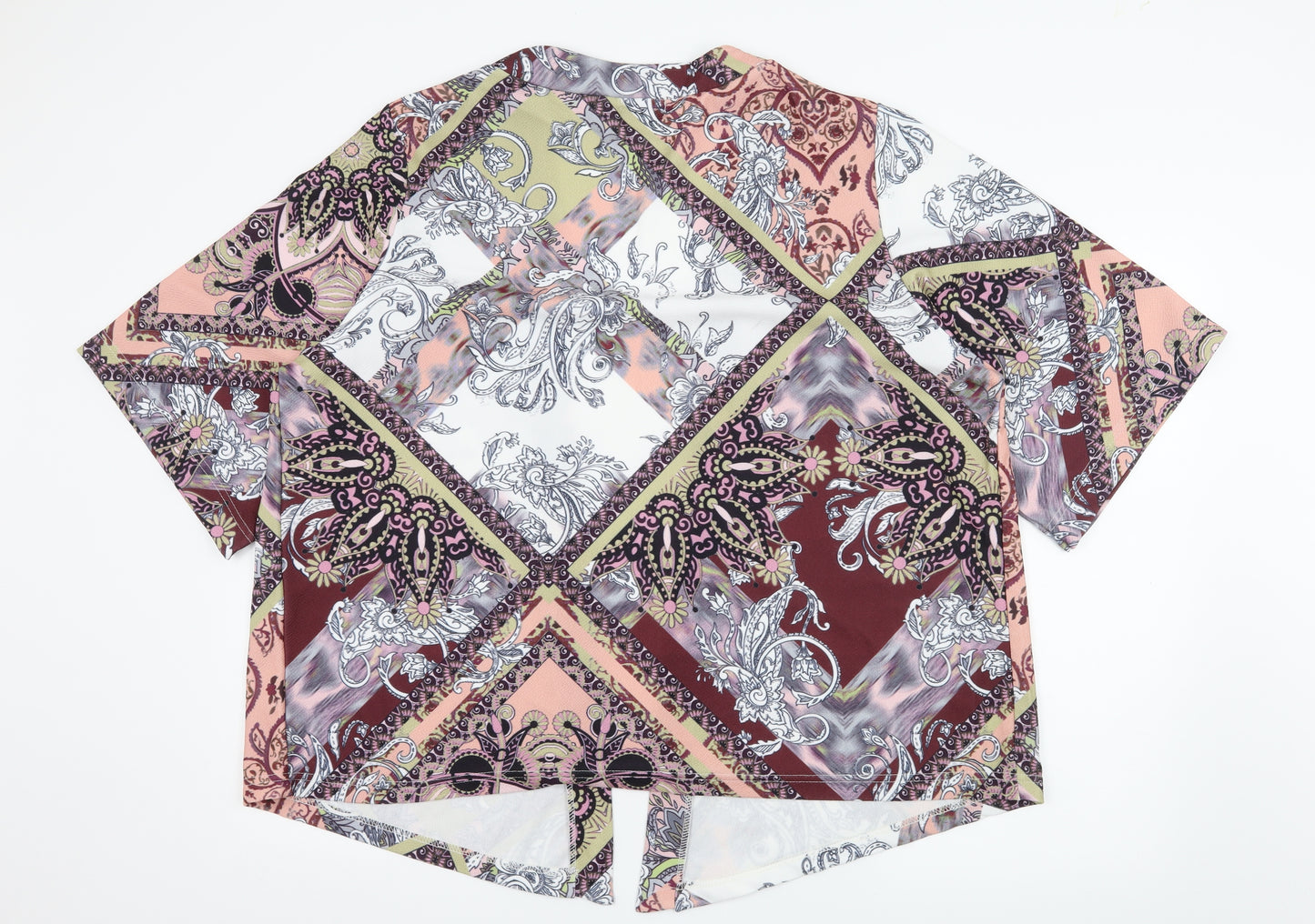Boohoo Womens Multicoloured  Jersey Kimono Blouse Size 18