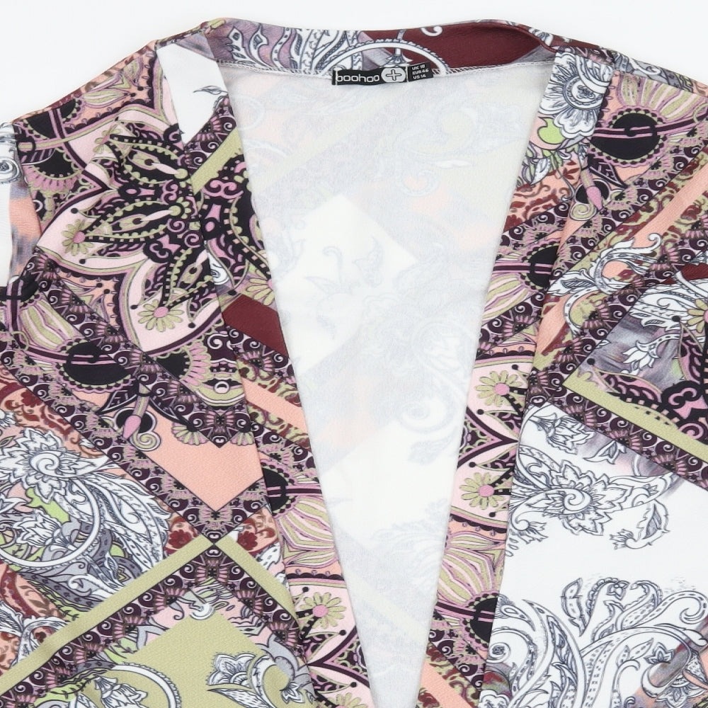 Boohoo Womens Multicoloured  Jersey Kimono Blouse Size 18