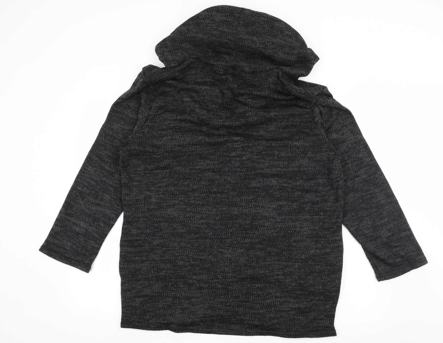 Nicole Womens Grey  Knit Pullover Hoodie Size L