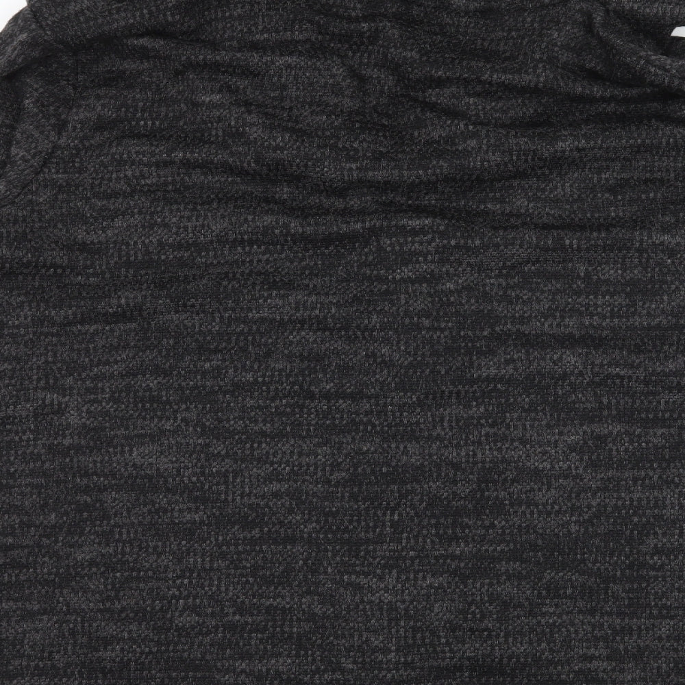 Nicole Womens Grey  Knit Pullover Hoodie Size L