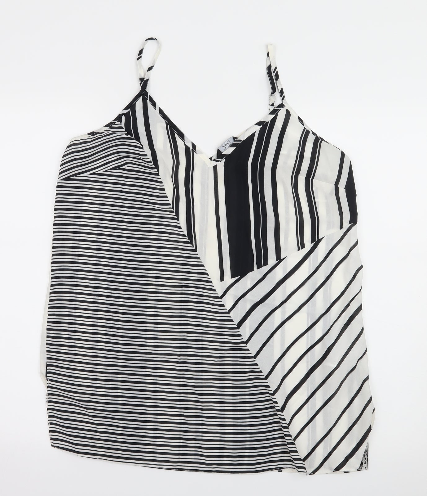 F&F Womens White Striped  Camisole Tank Size 14