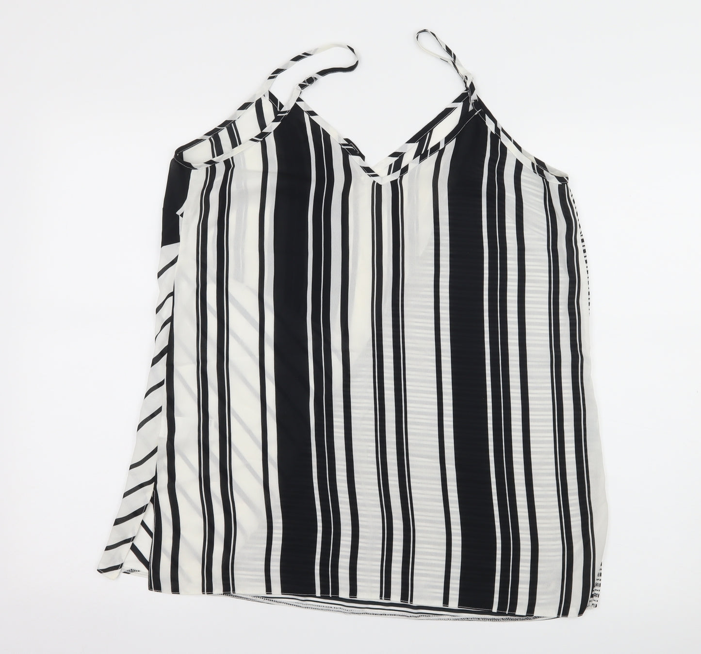 F&F Womens White Striped  Camisole Tank Size 14