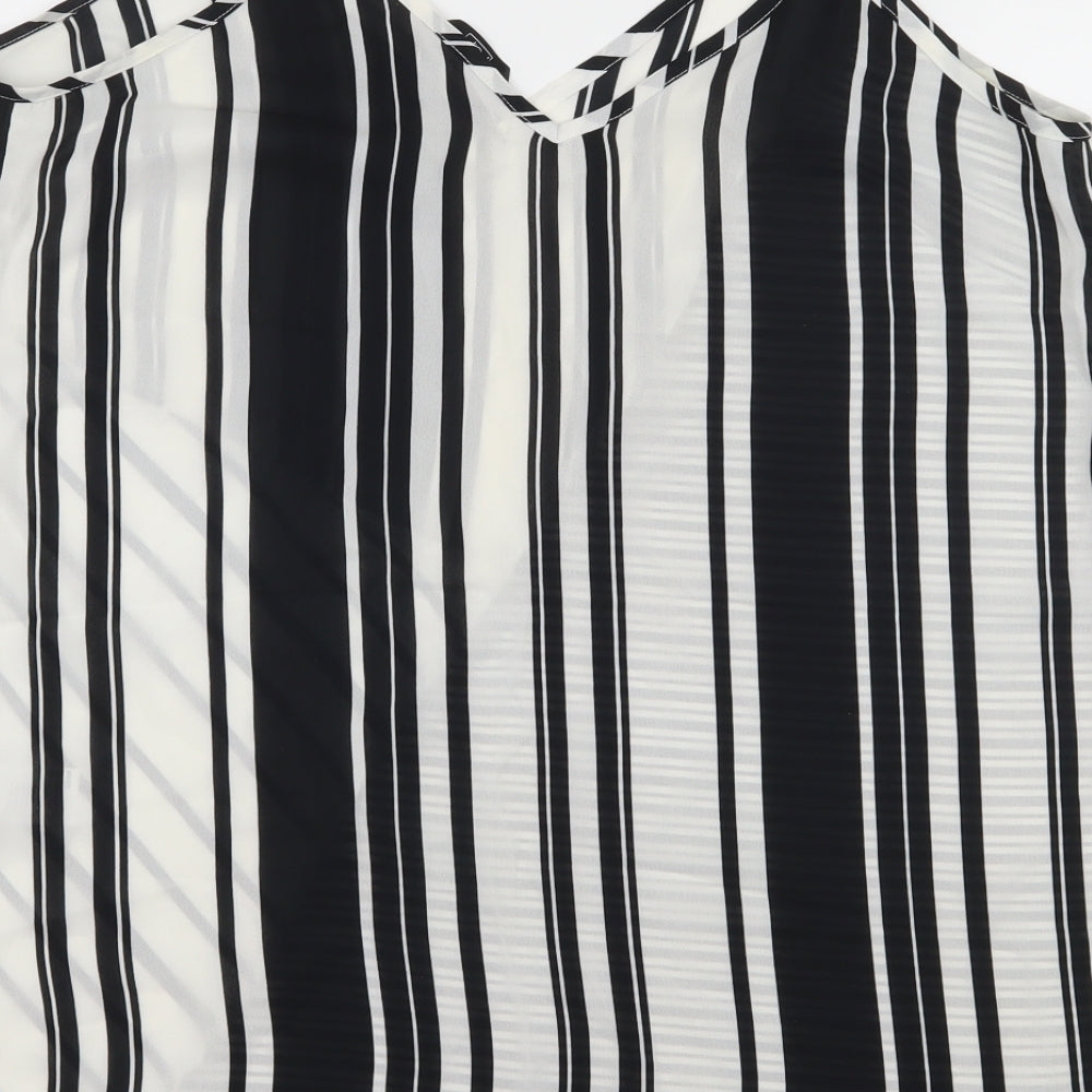 F&F Womens White Striped  Camisole Tank Size 14