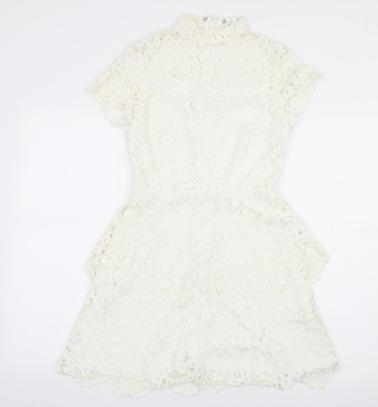 Missguided Womens White  Lace A-Line  Size 6