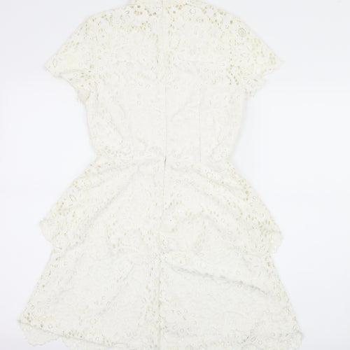 Missguided Womens White  Lace A-Line  Size 6