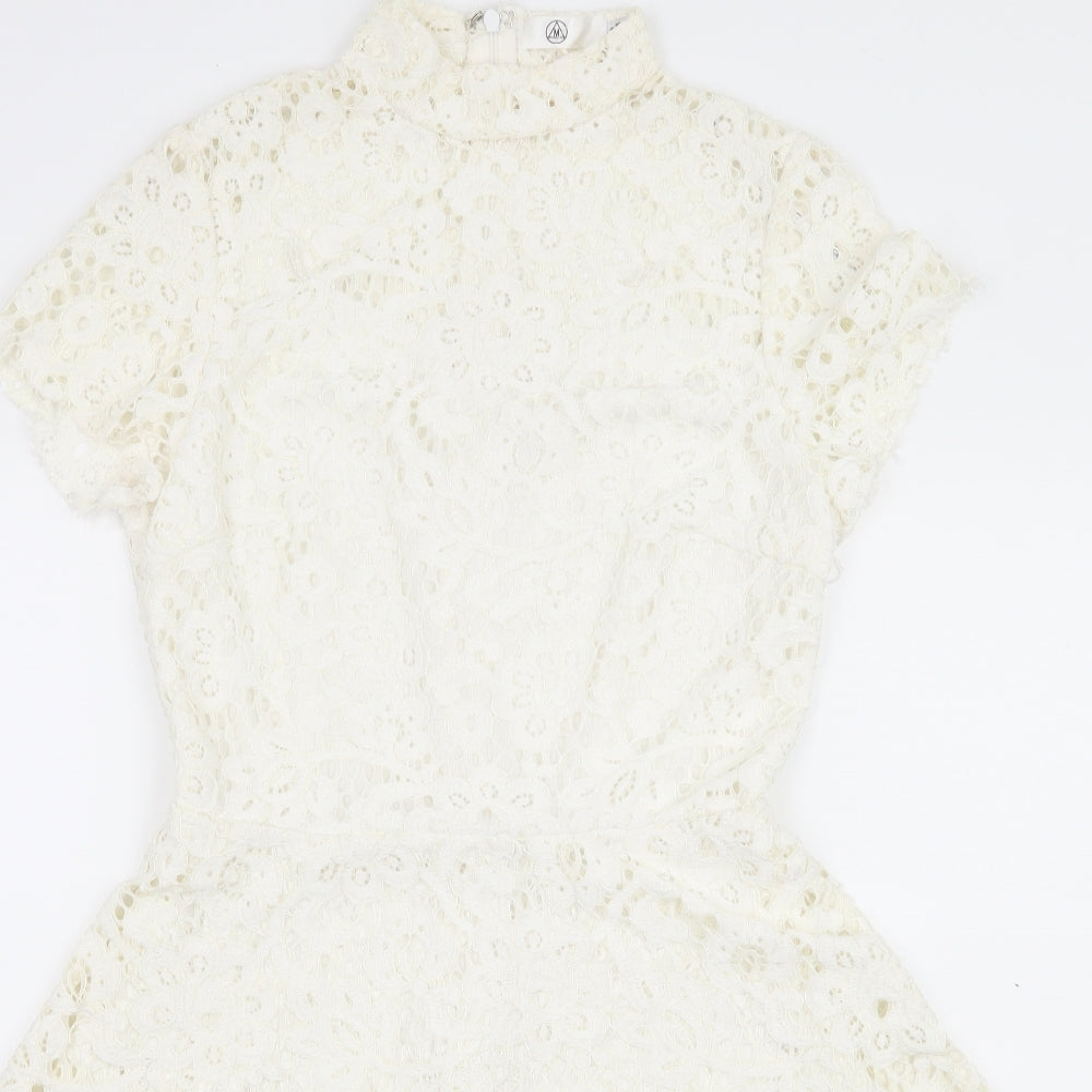 Missguided Womens White  Lace A-Line  Size 6