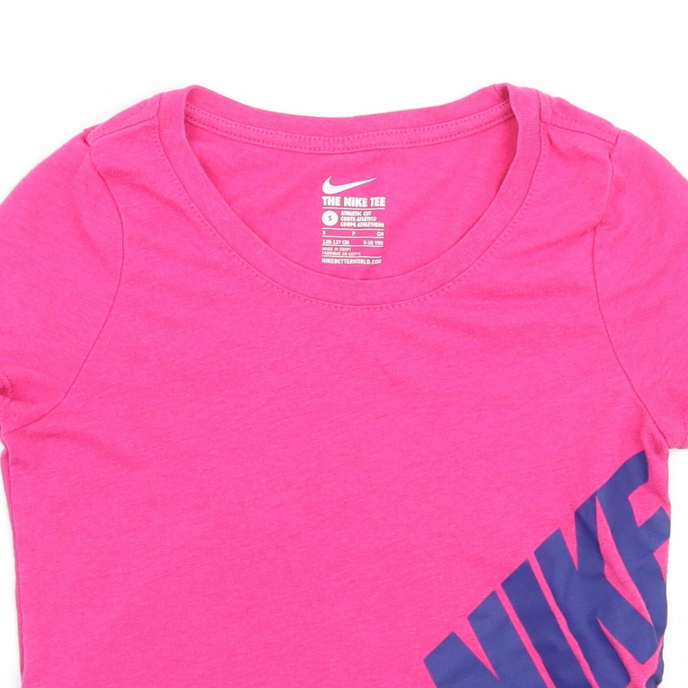 Nike Girls Pink  Jersey Basic T-Shirt Size 8 Years