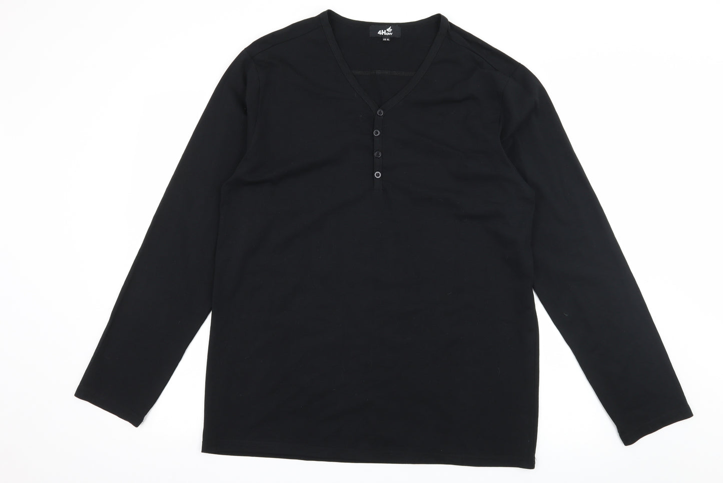4How Mens Black  Jersey  T-Shirt Size XL