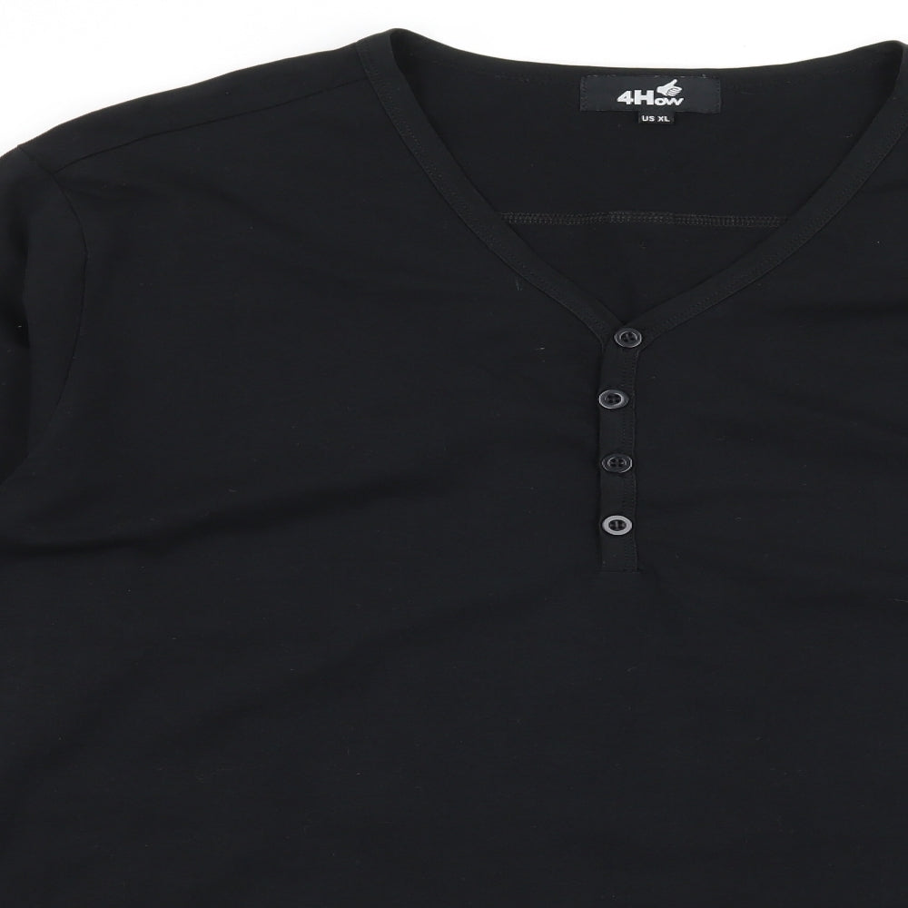 4How Mens Black  Jersey  T-Shirt Size XL