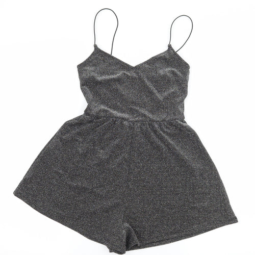 H&M Womens Silver  Jersey Playsuit One-Piece Size 4
