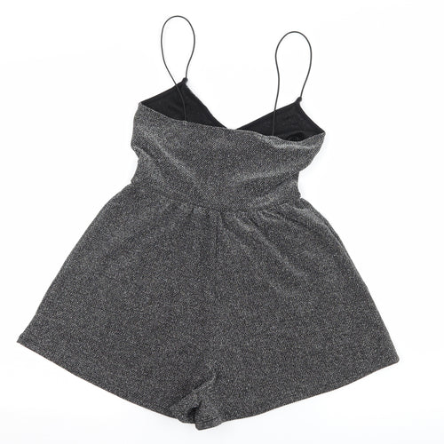 H&M Womens Silver  Jersey Playsuit One-Piece Size 4