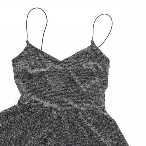 H&M Womens Silver  Jersey Playsuit One-Piece Size 4