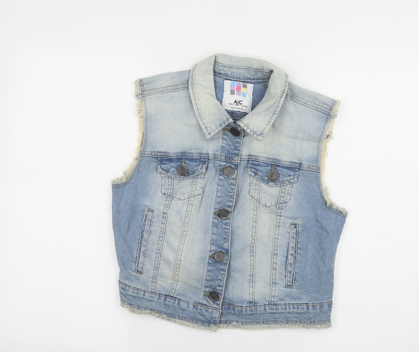 AJC Womens Blue  Denim Jacket Waistcoat Size 14