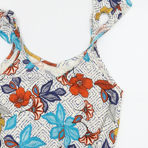 Preworn Womens White Floral Jersey Camisole Tank Size L