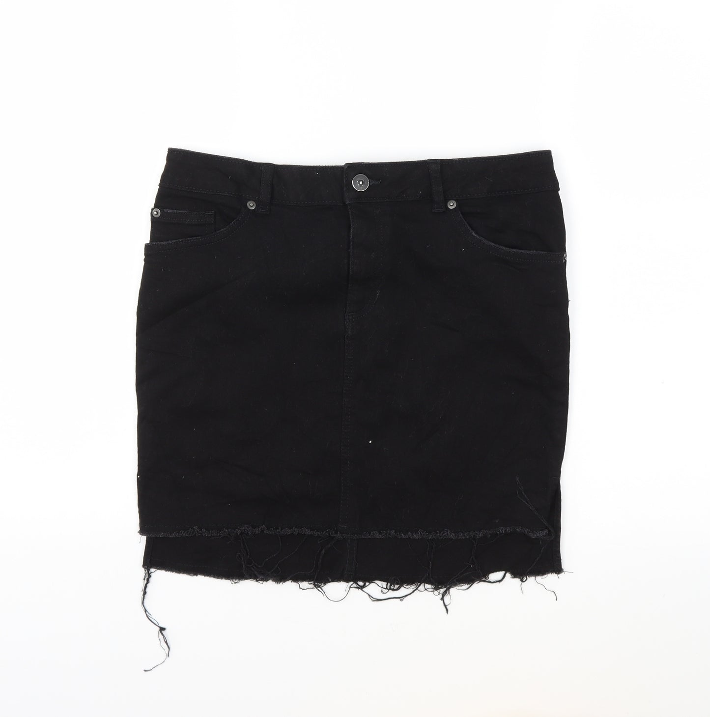 H&M Womens Black  Denim Mini Skirt Size 10