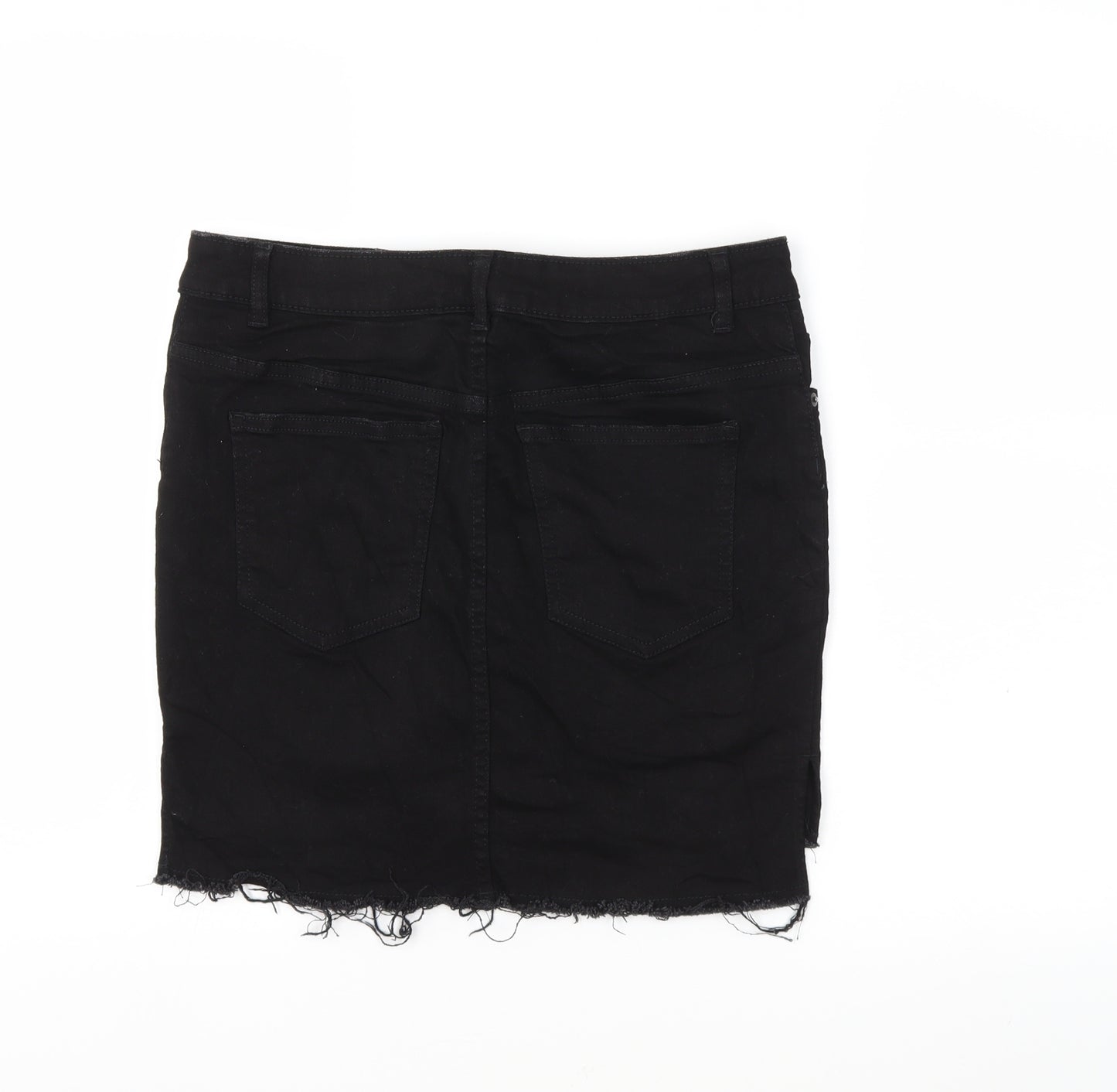 H&M Womens Black  Denim Mini Skirt Size 10