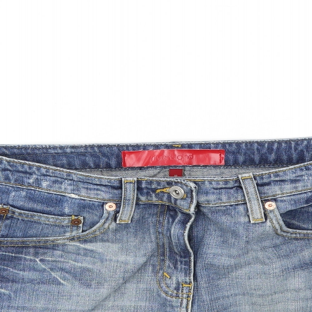 River Island Womens Blue  Denim Mini Skirt Size 10