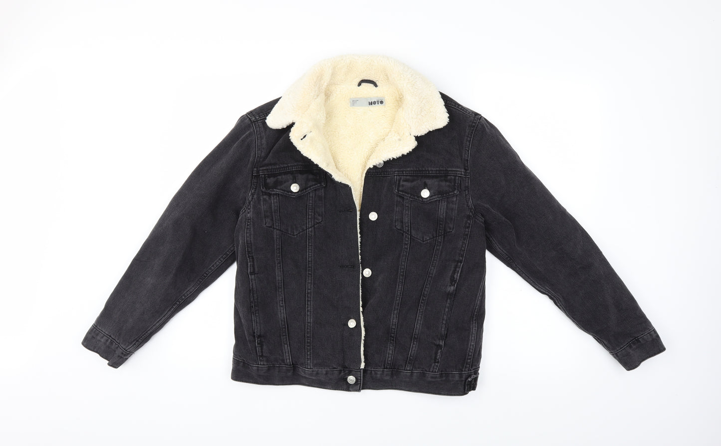 Topshop Womens Black  Denim Jacket  Size 8