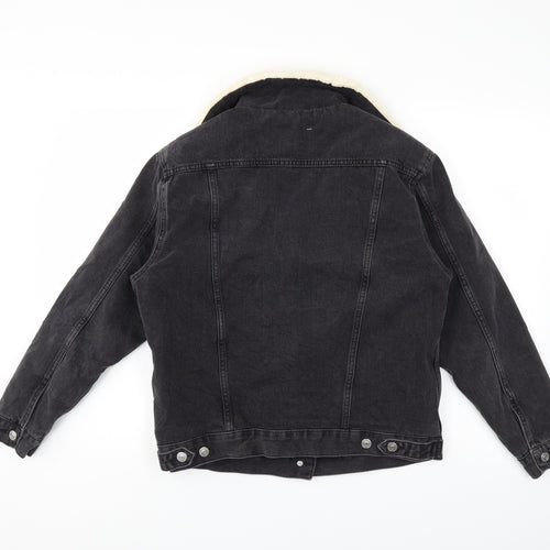 Topshop Womens Black  Denim Jacket  Size 8