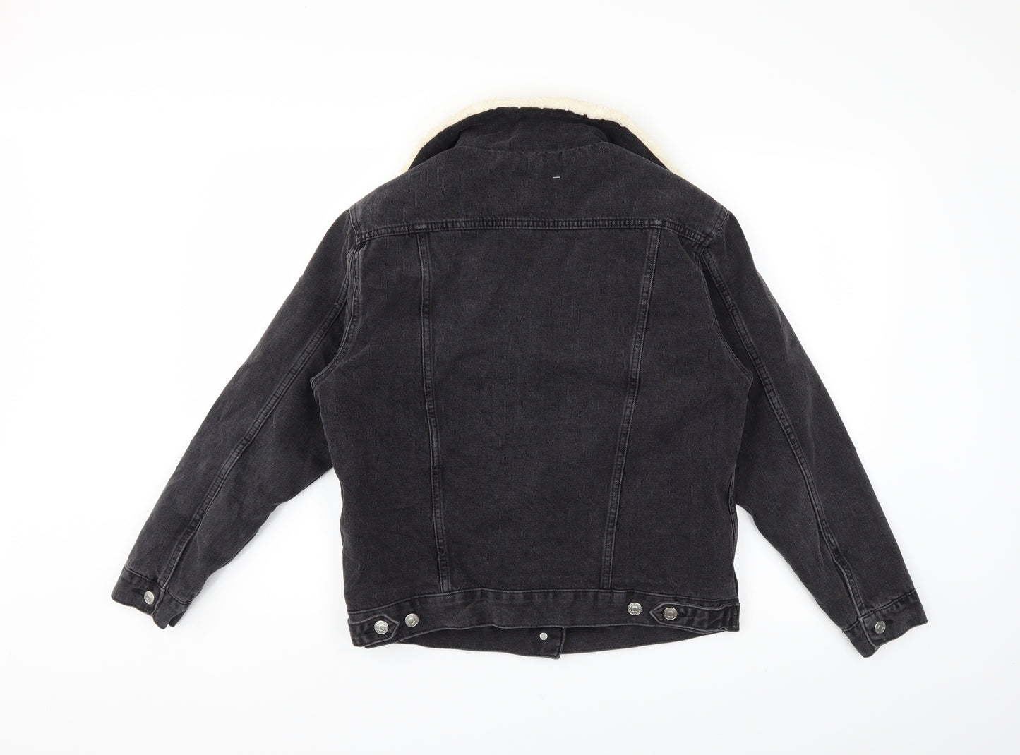 Topshop Womens Black  Denim Jacket  Size 8
