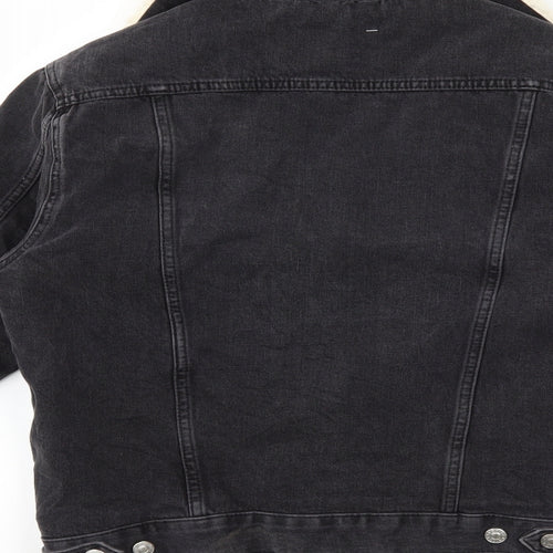 Topshop Womens Black  Denim Jacket  Size 8