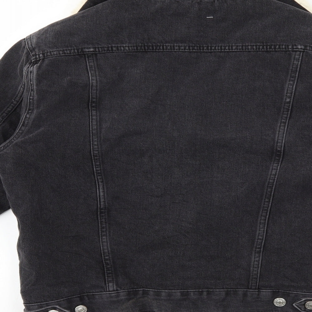 Topshop Womens Black  Denim Jacket  Size 8