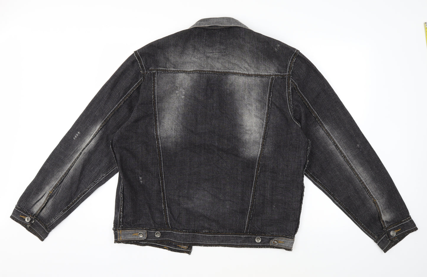 fashion jeans Mens Black  Denim Jacket  Size L