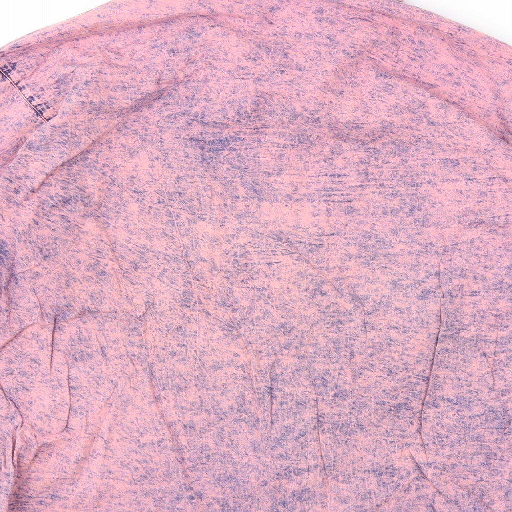Boohoo Womens Pink  Denim Basic Button-Up Size S