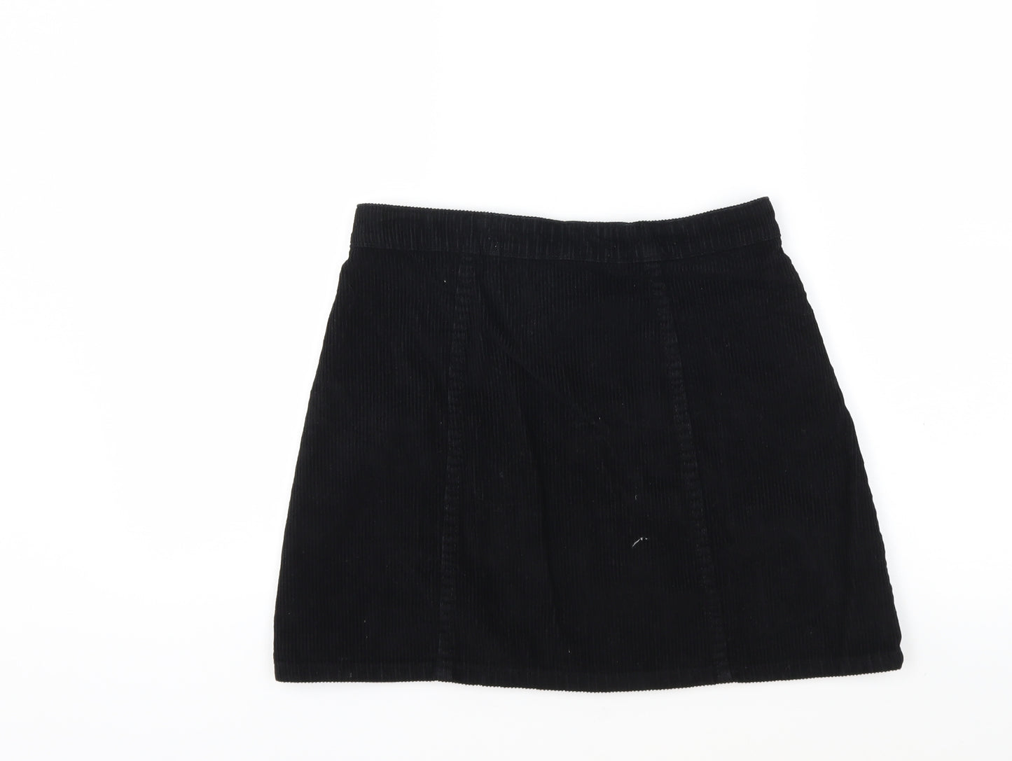 Denim & Co. Womens Black  Corduroy Mini Skirt Size 8