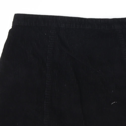 Denim & Co. Womens Black  Corduroy Mini Skirt Size 8