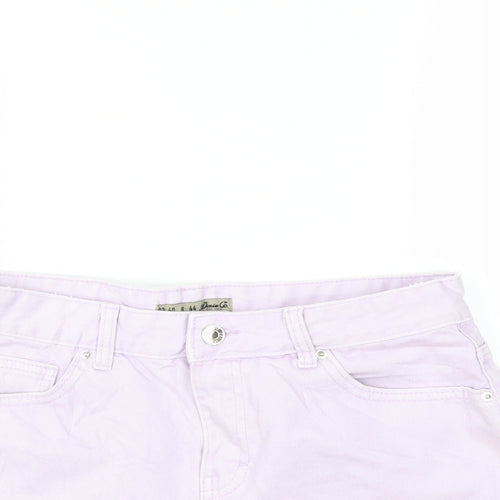 Denim & Co. Womens Purple  Denim Cut-Off Shorts Size 12