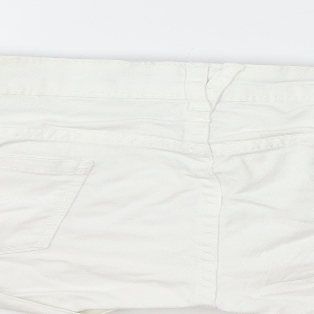 Denim & Co. Womens White  Denim Hot Pants Shorts Size 10