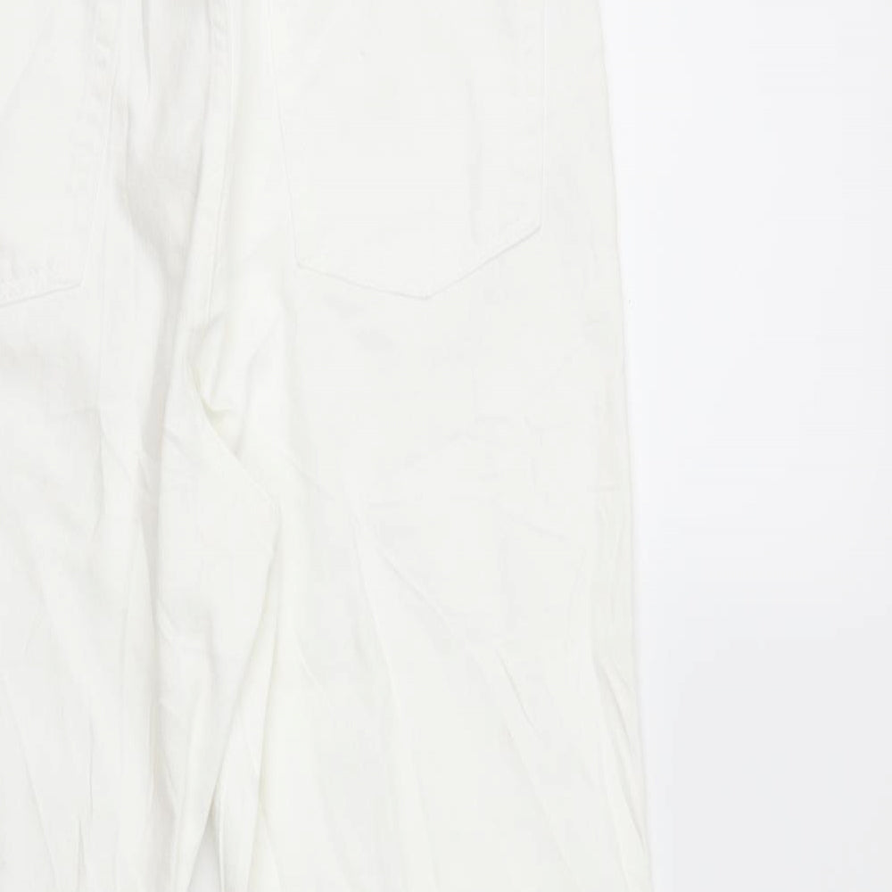Miss Selfridge Womens White  Denim Mom Jeans Size 14 L27 in