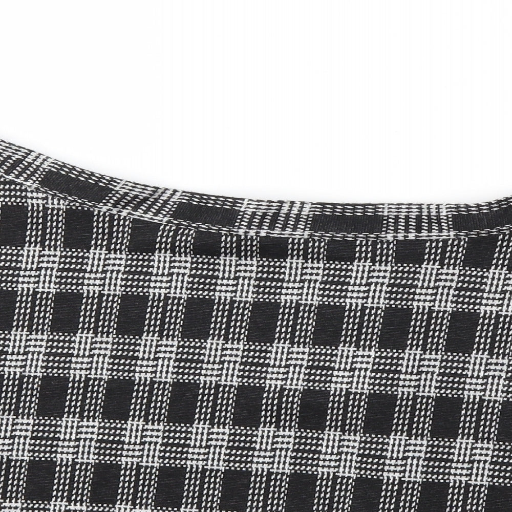 Papaya Womens Black Check  Flare Skirt Size 18
