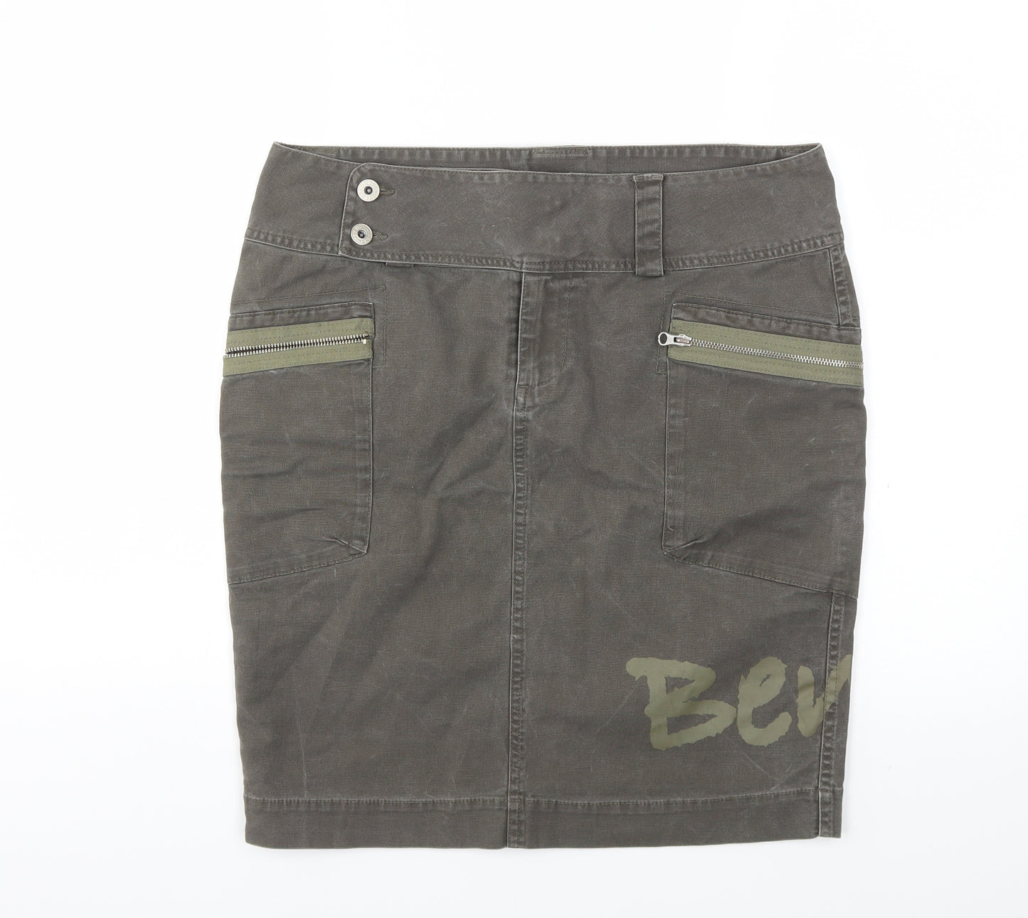 Bench Womens Green  Denim Straight & Pencil Skirt Size 30 in