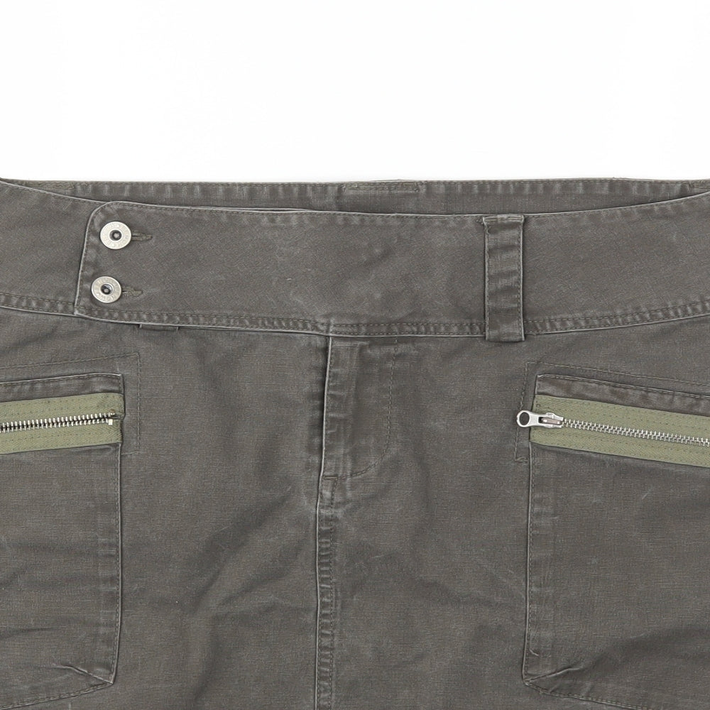 Bench Womens Green  Denim Straight & Pencil Skirt Size 30 in