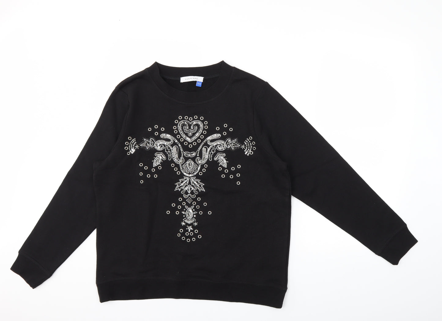 HARPENNE Womens Black   Pullover Sweatshirt Size 14
