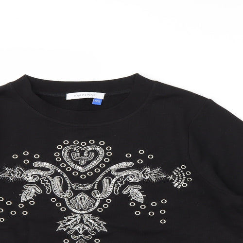 HARPENNE Womens Black   Pullover Sweatshirt Size 14