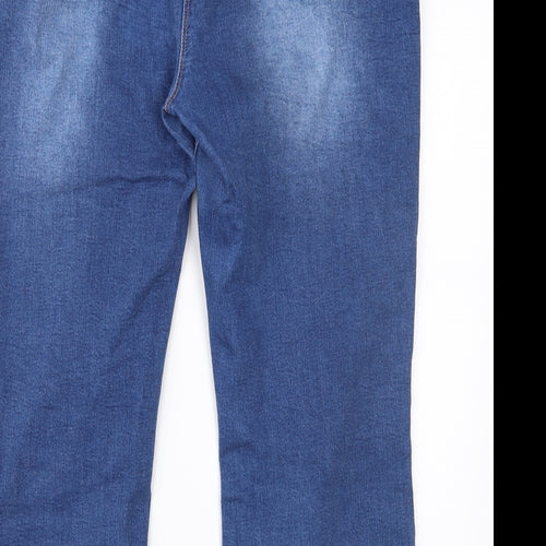 George Womens Blue Geometric Denim Cropped Jeans Size 18 L23 in