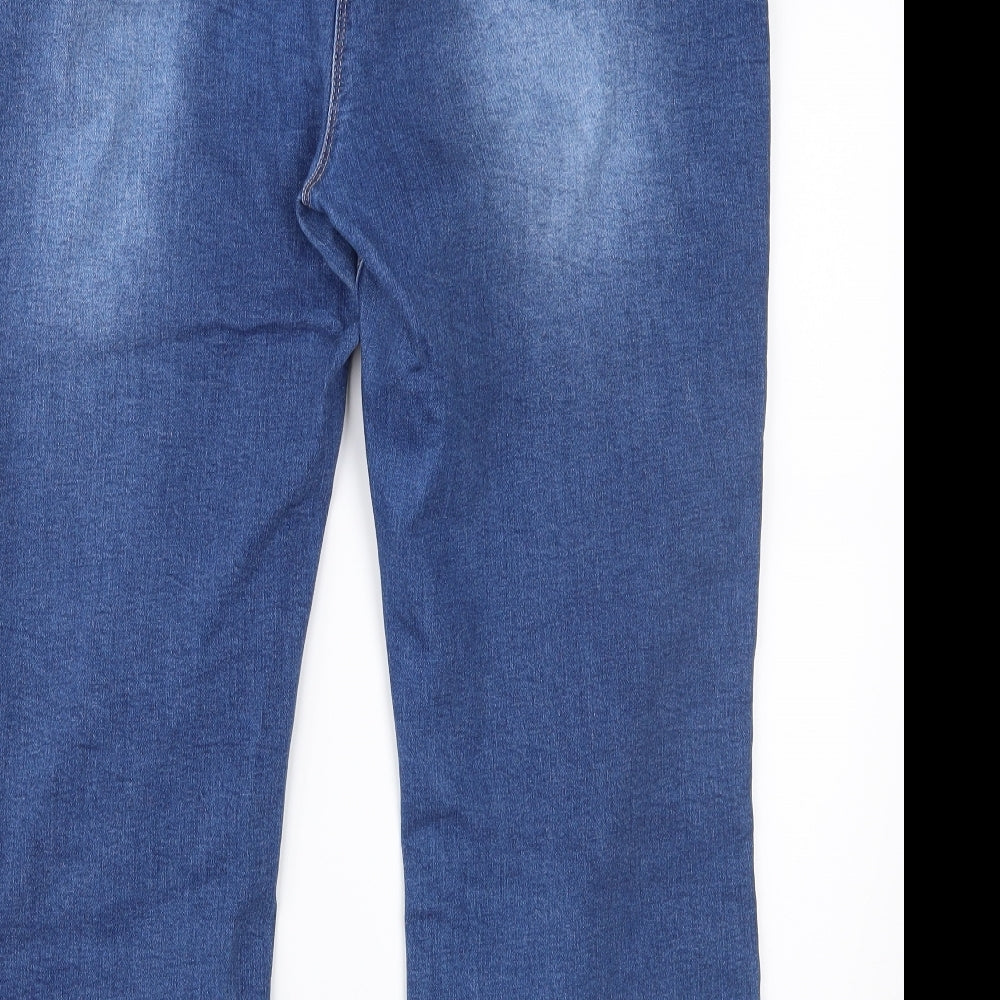 George Womens Blue Geometric Denim Cropped Jeans Size 18 L23 in