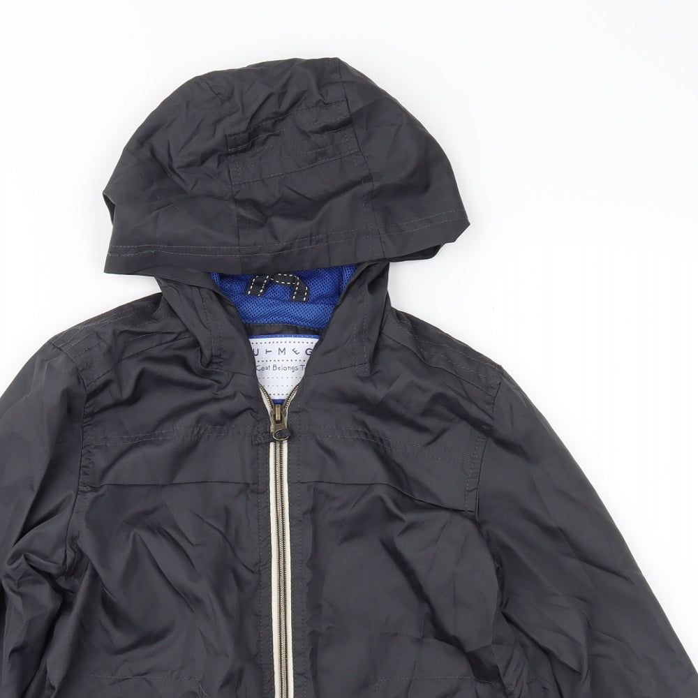 Nutm Boys Black   Rain Coat Jacket Size 6-7 Years