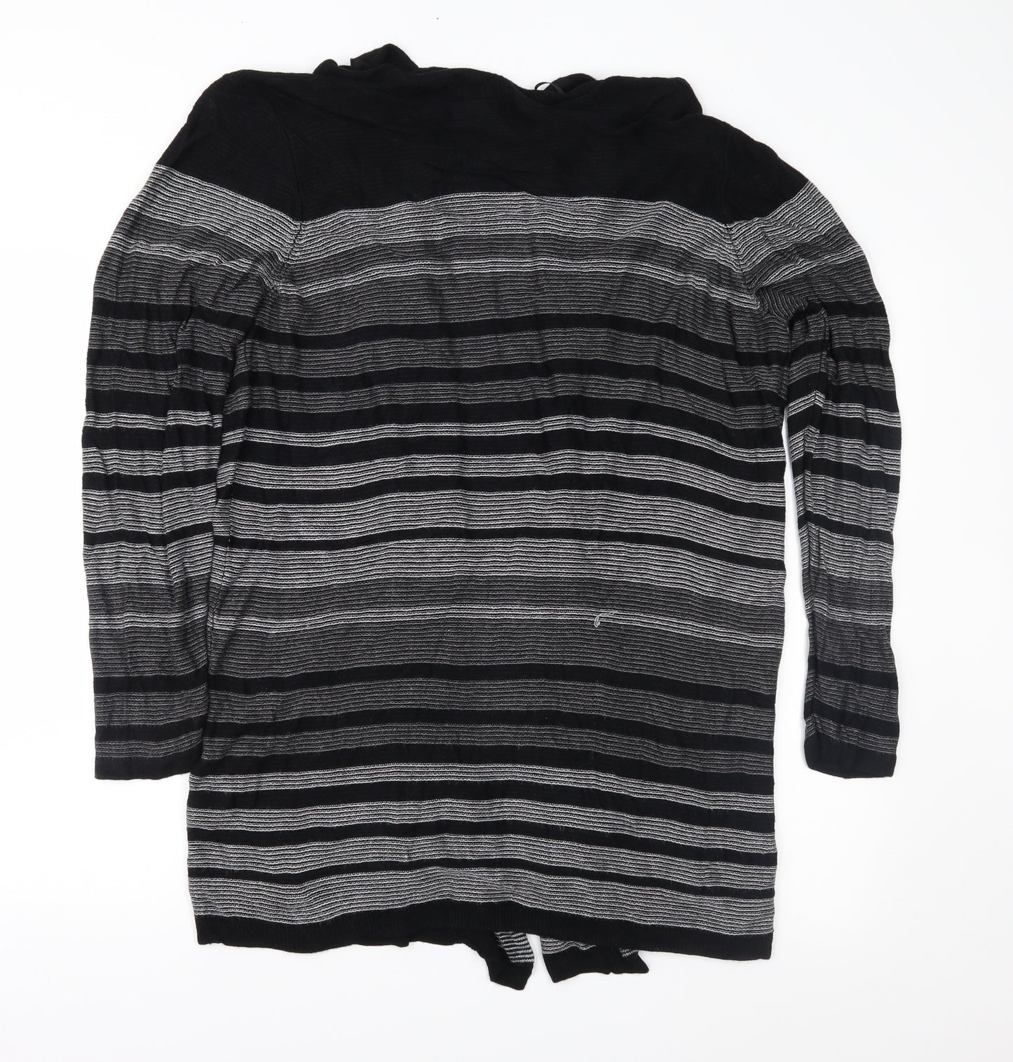 Bonmarché Womens Black Striped Knit Cardigan Jumper Size L
