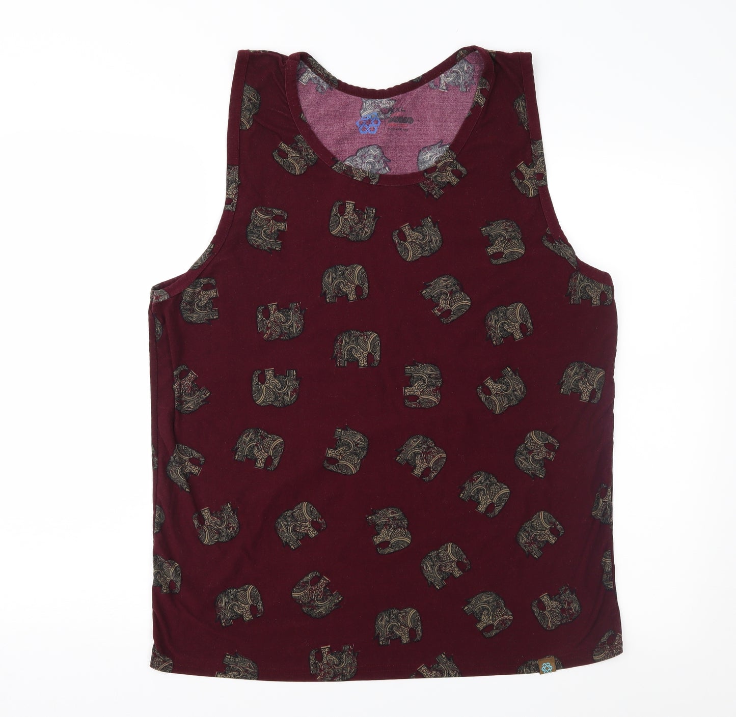 Tribe Mens Purple Geometric   T-Shirt Size 2XL  - Elephants