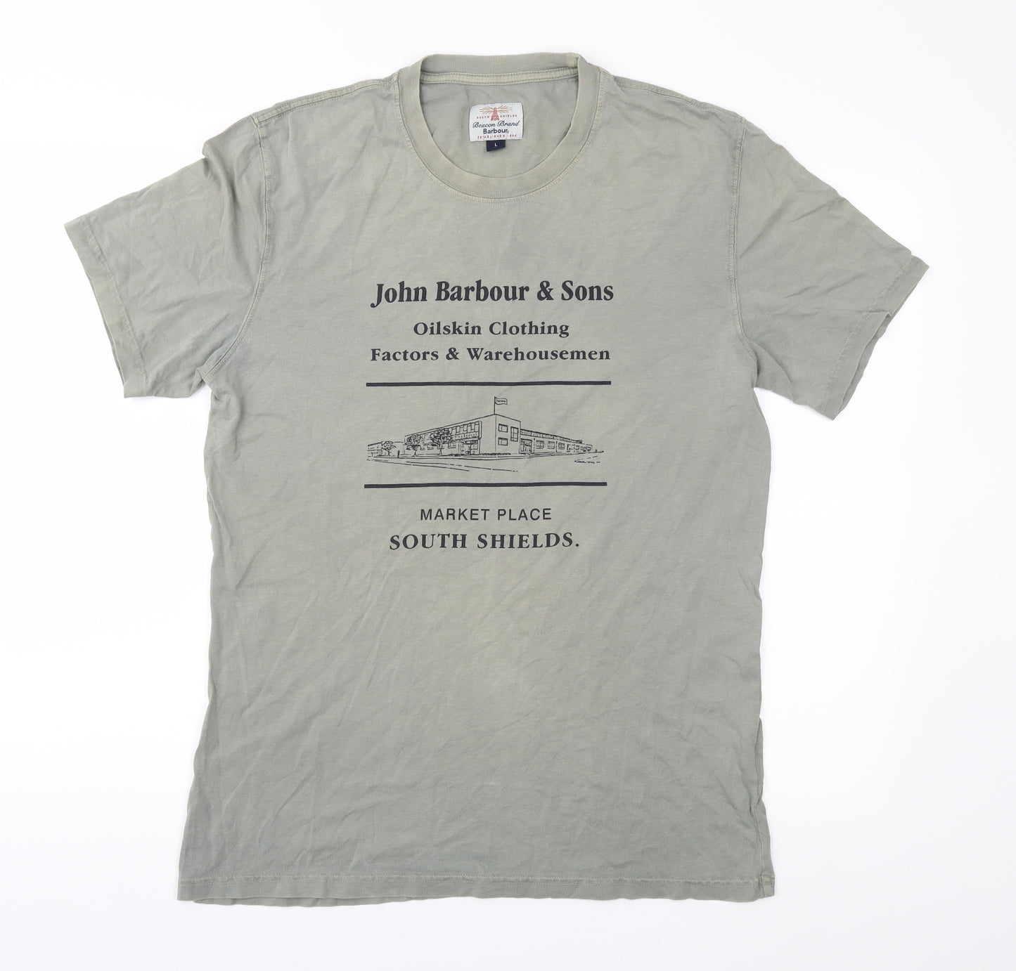 Barbour Mens Green  Jersey  T-Shirt Size L