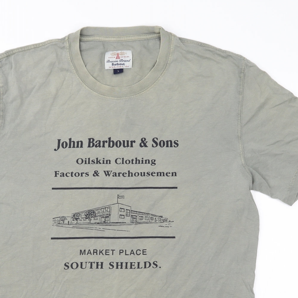 Barbour Mens Green  Jersey  T-Shirt Size L