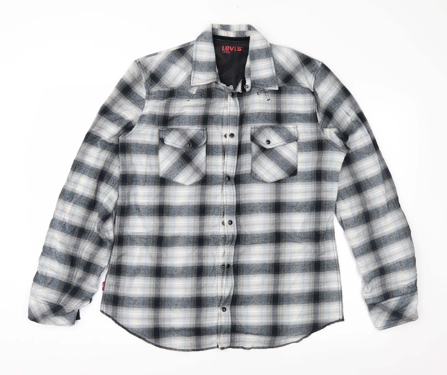 Levi's Mens Blue Check   Button-Up Size L