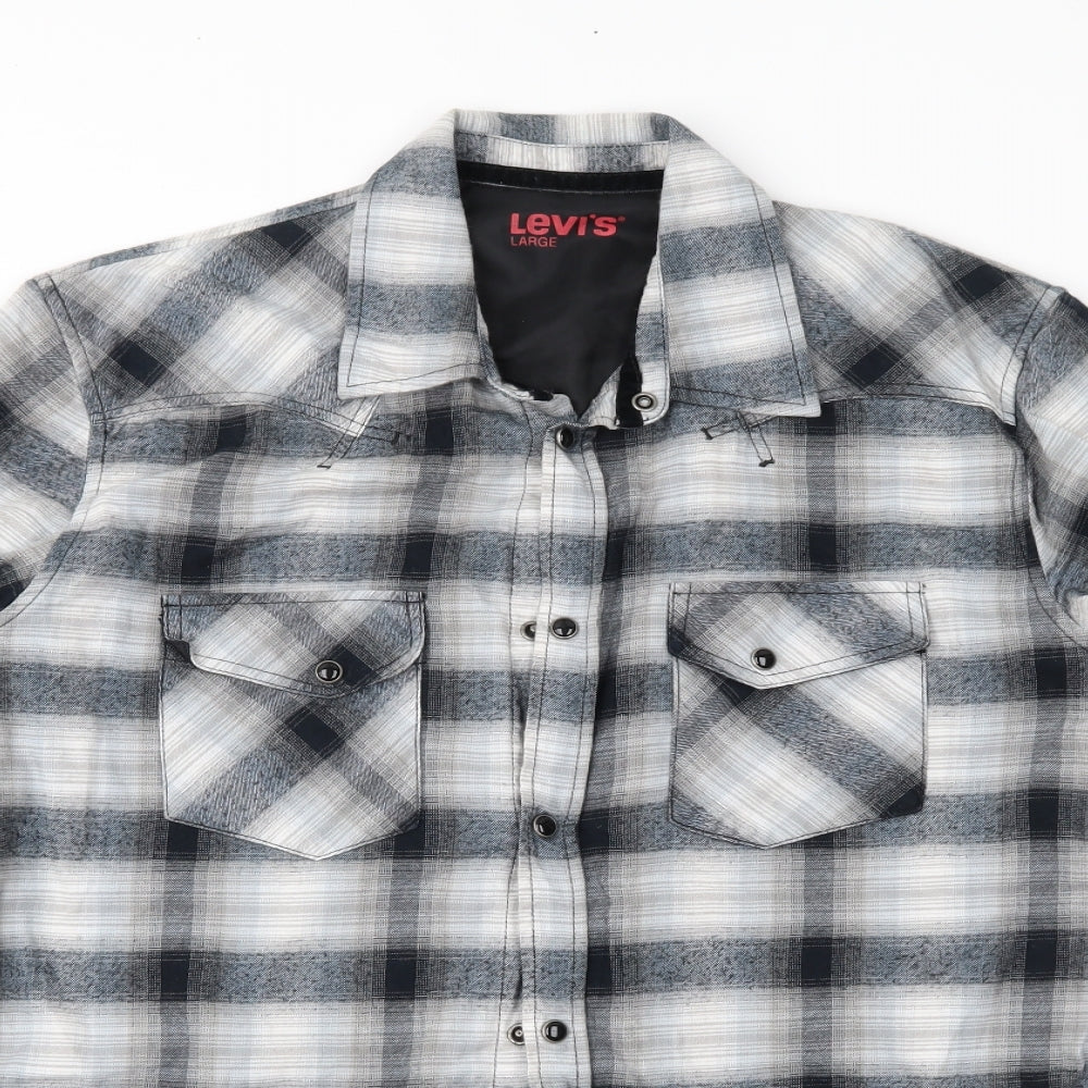 Levi's Mens Blue Check   Button-Up Size L