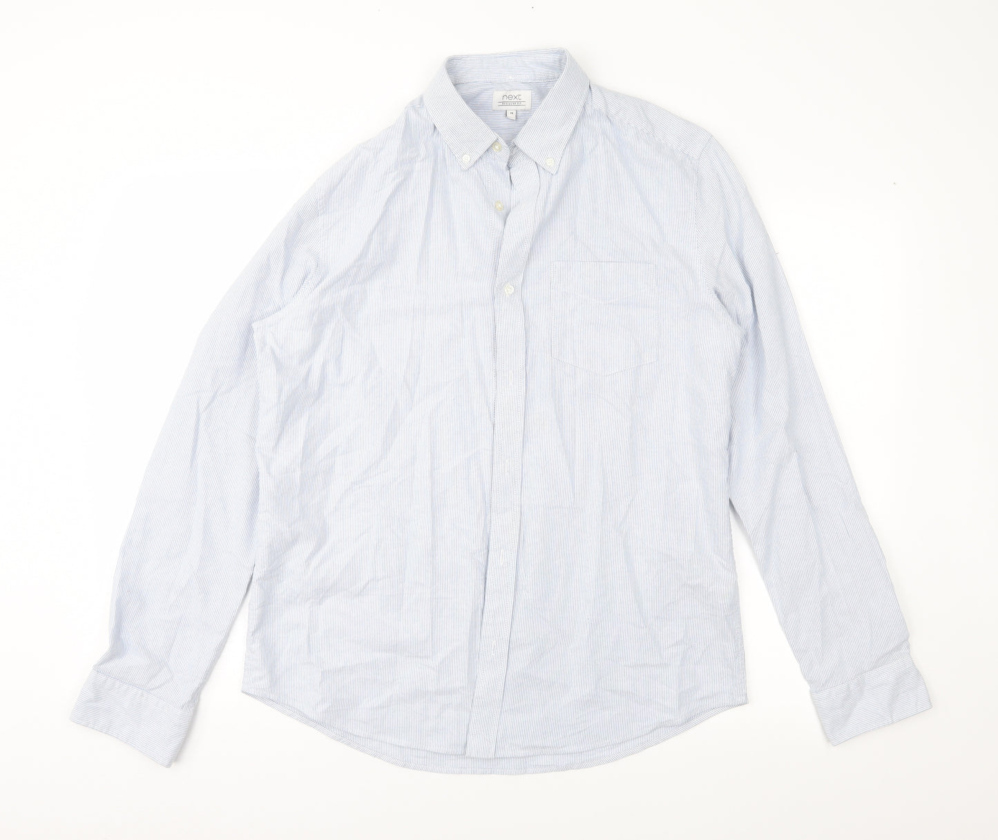 NEXT Mens Blue Striped   Button-Up Size M