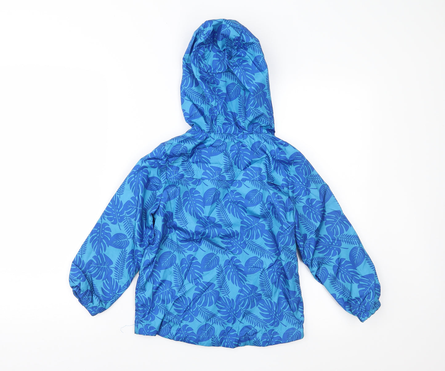 F&F Girls Blue Floral  Rain Coat Jacket Size 6-7 Years