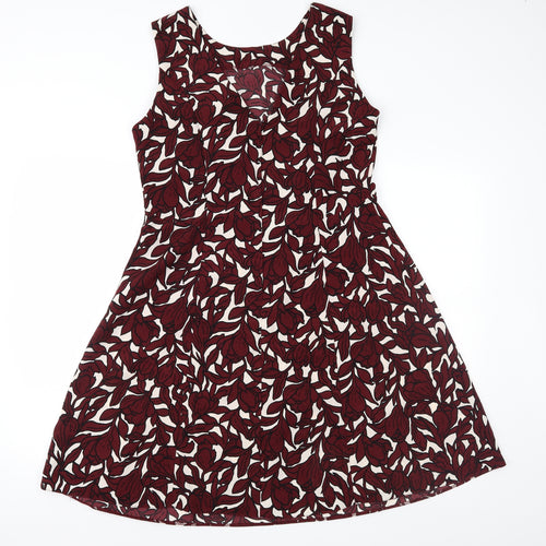 Dorothy Perkins Womens Red Floral  A-Line  Size 14